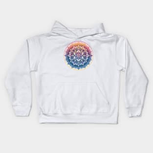 Serenity Mandala 1 - Purple and Orange Kids Hoodie